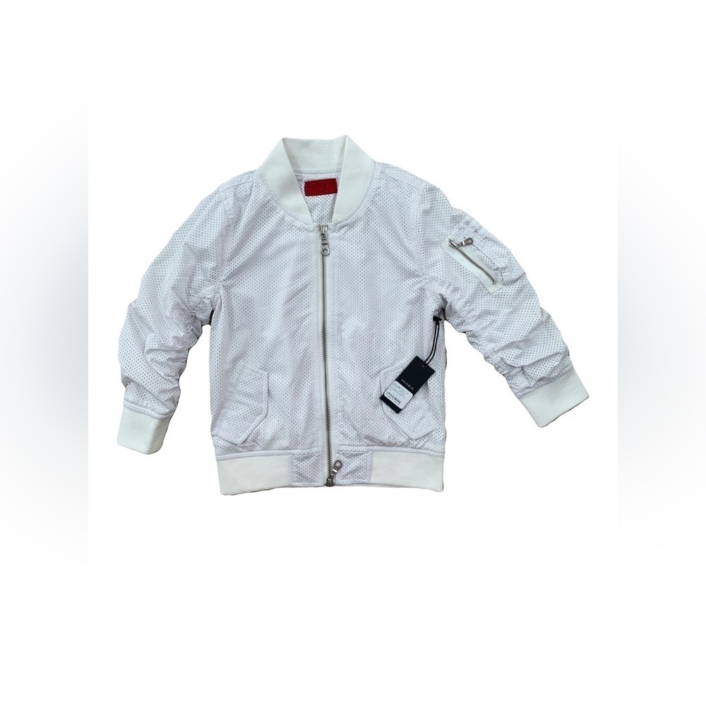 Haus Of Jr NWT Size 3-4T White Mesh Bomber Jacket
